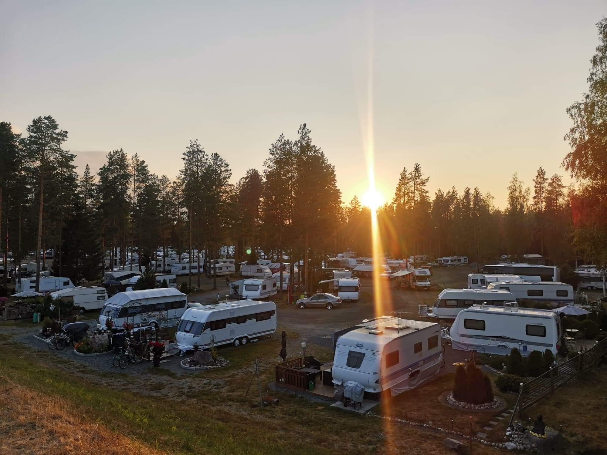 A view of SF-Caravan-Kalajärvi at sunset (or maybe sunrise)